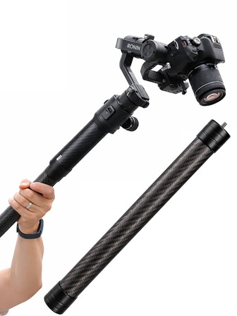 Carbon Fiber Gimbal Extension Pole, Lightweight Monopod With 1/4" Interface, Compatible With DJI Ronin And Zhiyun Crane Stabilizers, Suitable For Handheld Shooting And Low-Angle Photography