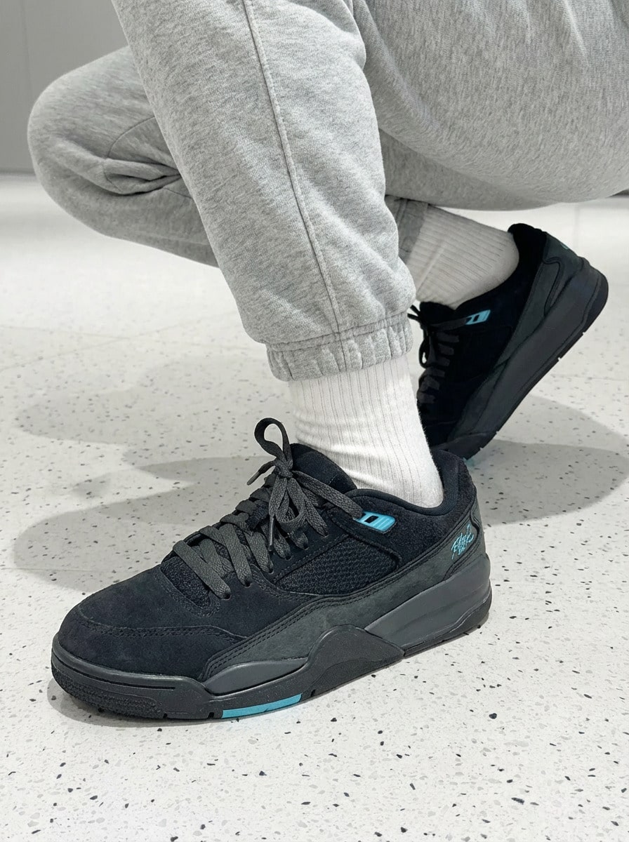 Nike Jordan FLIGHT COURT Comfortable, Versatile, Supportive Low-Top Casual Sports Retro Basketball Shoes Men's Black - Black - View 1