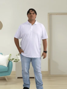 Men's Plus Size Polo Shirt G1 G2 G3 (Large Size, Special Size) - 白色 - 查看 4