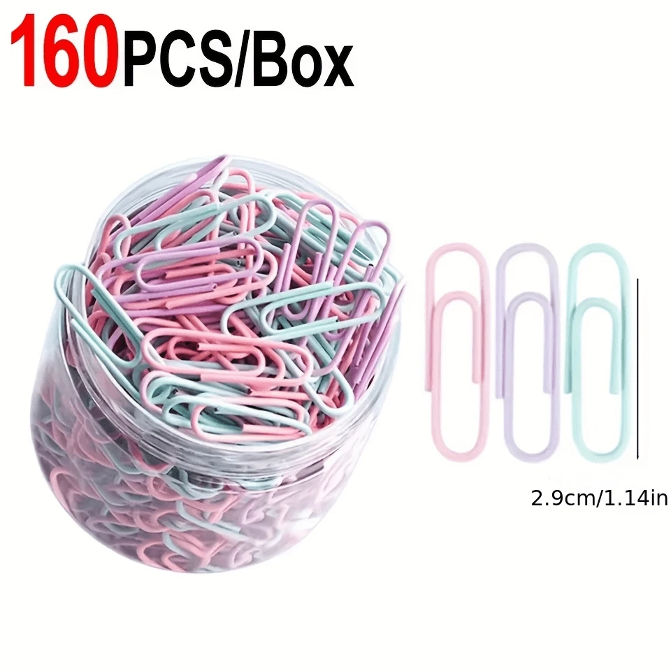 160pcs Colorful Paper Clips, Helpful Study & Office Supplies - Sets - View 1