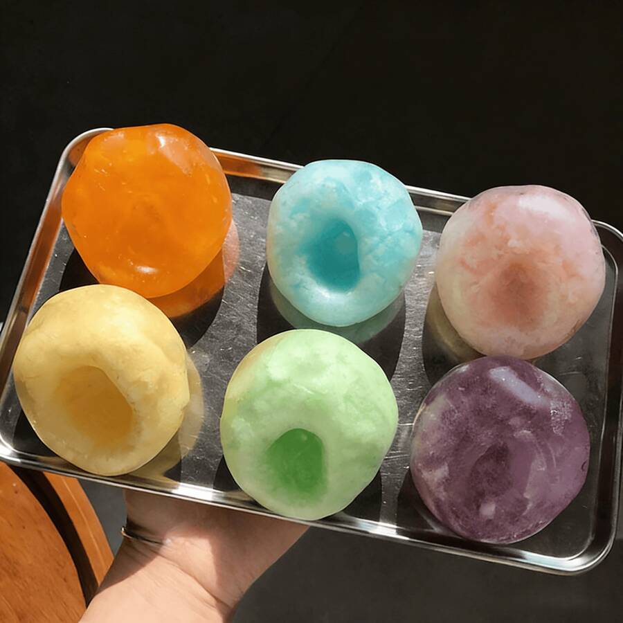 2026新款 - 椰子油冰块捏捏乐/可塑形指尖球/减压玩具，可捏碎的冰块质感，便携式减压配件，适用于办公室和家庭，柔软的椰子油材质，生日、节日等场合的完美礼物 - 彩色 - 查看 1