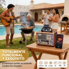 BOSSNEY radios,radio am fm portátil con bocinas de Bluetooth, radios de comunicación,con reloj,radio retro,reproducción de tarjetas USB TF, radio recargable solar/USB-C, altavoz doble,  radios transistores portátiles AM FM, radio Bluetooth,1200mAh,BT, FM, AM, SW, USB, TF, AUX - Marrón rojizo - Ver 7