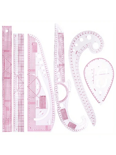 1/5/6 Peças Conjunto de Régua Curva Francesa Métrica, Régua de Costura, Molde de Alfaiataria, Ferramenta de Desenho, Artesanato, Régua Curva Métrica Francesa, Régua de Costura, Ferramenta de Alfaiataria, Ferramentas de Costura, Régua de Alfaiate, Presente Multifuncional para o Dia das Mães, Presentes do Dia das Mães para Mulheres