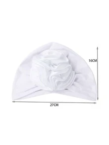 1pc New Satin Floral Headscarf Hat With Applique - Multicolor - View 3