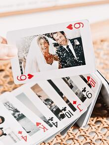 1 Set (54 Playing Cards + 1 Box) Customized Photo & Text Playing Cards, Suitable For Wedding, Anniversary, Birthday, Graduation, Baby Shower, Engagement, Retirement, Valentine's Day And Other Occasions - Multicolor (Style 2) - View 7