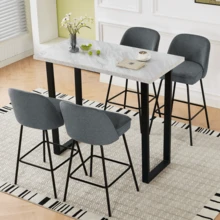 AINPECCA Advanced Breathable Velvet Bar Stools Set Of 2/4/6, High-Resilience With Spring Cushion And Metal Leg, Breakfast Bar Stools Armless Padded Back Breakfast Counter Chair For Kitchen Island - Grey - View 6