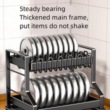 Rust-Proof 2 Tier Dish Drainer (Black) - Premium Stainless Steel Kitchen Drying Rack With Cutlery Holder And Removable Water Tray - Black - View 6