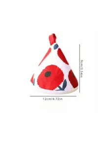 1pc Convenient Triangle-Shaped Cute Cotton Oven Mitt, Suitable For Pot Lid Holder, Heat Resistant Cooking Baking Pot Handle Oven Glove - Multicolor - View 6