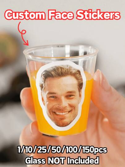 1/10/25/50/100/150pcs Custom Face Stickers, Personalized Funny Face Decorative Stickers, Customized Design, Unique Decoration For Parties And Gatherings, Suitable For Bachelor/Bachelorette Parties