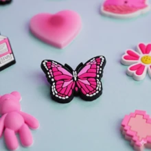 36Pcs Soft PVC Pink Girly Aesthetic And Y2K Baddie Shoe Charms Set Compatible With Garden Sandals Sweet Party Favor Gift - Multicolor - View 5