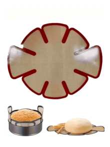 1pc LDQ Non-Stick Silicone Bread Proofing Mat - Reusable Round Dough Mat With Non-Slip Edges, Suitable For Challah Bread, Homemade Bread, Bread Molds (Fits 9.5 Inch Bread Mold) - Easy Clean Baking Accessory, Home Living, Kitchen, Baking Mat - Multicolor - View 10