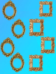 1/2/8/12个复古欧式金色树脂浮雕迷你相框，适用于壁纸、装饰挂画、情人节画作、装饰相框和支架、返校季、派对节日、天使椭圆形小相框、摄影道具、北欧ins风配件、摄影装饰、摄影道具 - 多色 - 查看 22