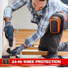 2pcs Safety Knee Pads For Men And Women, Professional Knee Pad For Work With Thick Foam And Soft Gel Cushion, Labor Protection Knee Brace For Construction, Work, Flooring, Gardening, Cleaning, Tiling,Orange - 橘色 - 查看 6