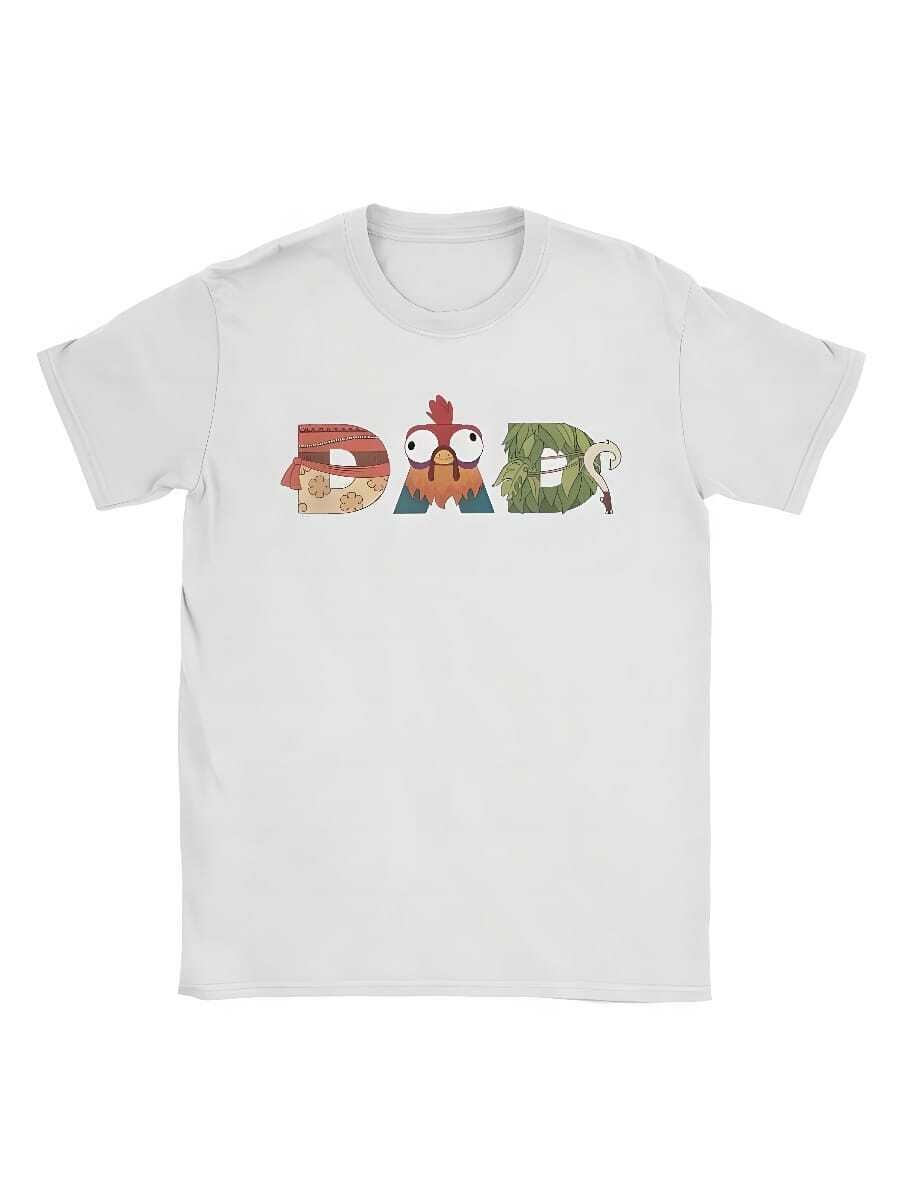 Blusas Para Mujer Moanas Letters Maui Father's Day Merch Unisex T Shirt Cotton Tee Graphic Printing TShirt Clothing - Đen và trắng - Xem 1