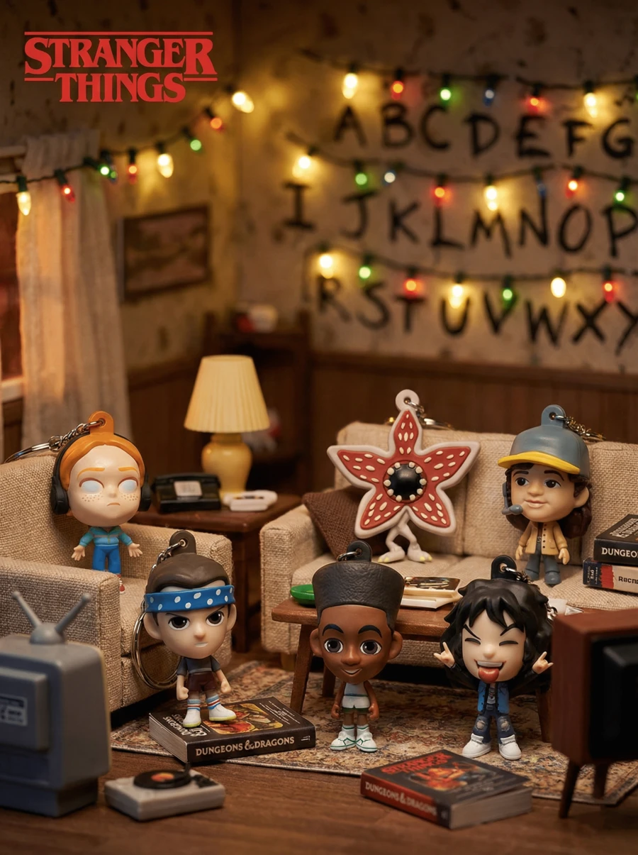 Móc khóa chính thức Stranger Things của Netflix (1 chiếc) - Mặt dây chuyền hình nhân vật 3D bằng xốp & Móc khóa trang trí có khóa kéo Phụ kiện ba lô Quà tặng sưu tầm - Max, Eleven, Dustin, Demogorgon, Lucas, Eddie - Nhiều màu - Xem 1