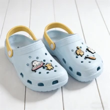 名创优品马耳他犬女士拖鞋可爱卡通小狗沙滩凉鞋舒适轻便透气EVA厚底防滑洞洞鞋垫礼品 - 藍色 - 查看 7
