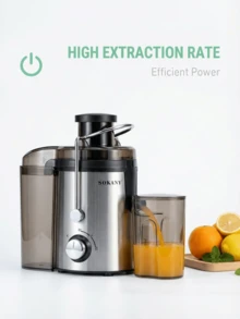 SOKANY 500W Independent Centrifugal Juicer, Dual Speed Settings. Wide Chute Fits Whole Fruits & Vegetables, Easy To Operate And Clean. Suitable For Home, Restaurant, Kitchen To Make Juice And Puree. - EU C Type Plug(220-240V) - View 3