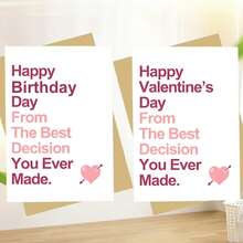 1pc Romantic Valentine's Day Card, Anniversary Card, Holiday Greeting Card Printed With "The Best Decision You've Ever Made", Suitable As Wedding Card, Anniversary Gift, Valentine's Gift, Love Message, Couple Gift, Unique Birthday Gift, Suitable For All Occasions To Express Love - Multicolor - View 17