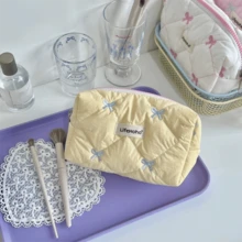 Túi đựng mỹ phẩm/đồ trang điểm hình nơ dễ thương dành cho nữ, dung tích lớn, đựng bút chì, đồ dùng văn phòng phẩm, đồ dùng học tập cho học sinh. - Nhiều màu - Xem 7