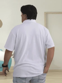Men's Plus Size Polo Shirt G1 G2 G3 (Large Size, Special Size) - 白色 - 查看 2