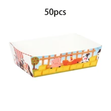 10pcs/30pcs/50pcs Farm Themed Paper Food Trays, Farm Animal Birthday Party Decor, Cowboy Farm Snack Bowls, Farm Corn Chip Boat Containers, Suitable For Farm Themed Birthday Party Supplies - Multicolor - View 8