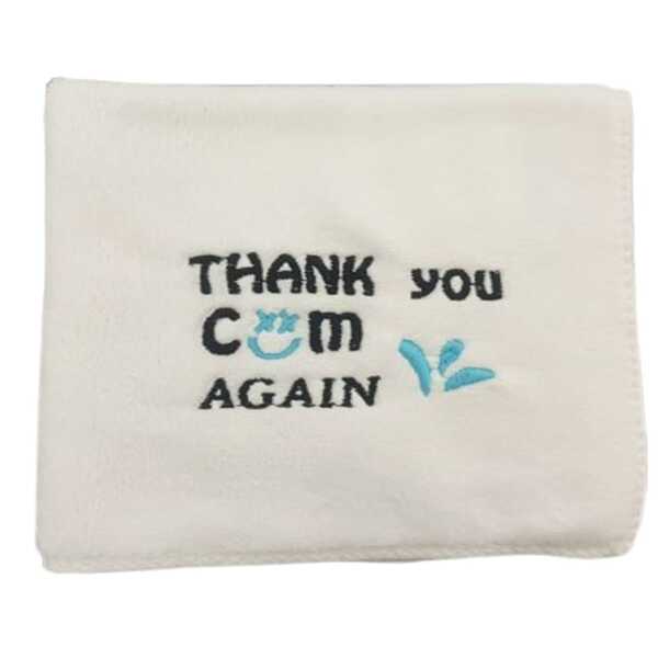 1pc 30*30cm Super Soft Embroidered Letter Funny Face Towel, Suitable As Gifts For Boyfriend, Honeymoon, Thanksgiving, Christmas, Valentine's Day, Partner's Birthday, Wedding Anniversary, White Elephant, Gag Gifts