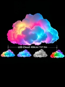 Lampu Malam Awan 3D dengan Mode Sinkronisasi Musik - Hadiah Hari Valentine, Kit DIY Strip LED RGB Pintar, Bertenaga USB, Dapat Dipasang di Dinding/Langit-langit, Bentuk yang Dapat Disesuaikan untuk Suasana Romantis, Pencahayaan Ambient yang Berubah Warna, Desain Lengkung Halus, Cocok untuk Kamar Tidur, Ruang Bermain, Dekorasi Pesta, dan Kejutan Hari Valentine (Awan Perlu Dibentuk Secara Manual) - Putih - View 12
