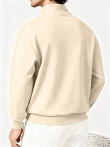 Sudadera con capucha con cremallera y estampado casual de estilo callejero de moda para hombres, otoño/invierno - Albaricoque - Ver 2