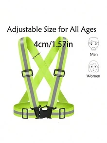 1pc Reflective Vest, Elastic Reflective Strips, Reflective Clothing, Suitable For Night Running, Cycling, Walking, All Season, Reflective Running Vest - Multicolor - View 11