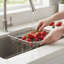 Phụ kiện nồi chiên không dầu bằng thép không gỉ, phụ kiện nướng - Bộ khay nướng một lớp, 3 tầng xếp chồng lên nhau và giá làm nguội, khay nướng, khay nấu ăn cho lò nướng và nồi chiên không dầu, nhiều kiểu dáng, phù hợp cho bữa tối gia đình, vật dụng cần thiết trong nhà bếp, các buổi tụ họp. - Bạc - Xem 11