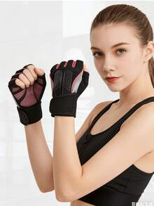 Workout Gloves Nonslip Thin Half Finger Unisex Protective Cycling Gloves Silicone Riding Bike Protective Paddling - Multicolor - View 3