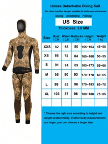 HISEA 3.0mm Neoprene Wetsuit For Women; Men's Separate Style Freediving And Hunting Wetsuit; Unisex Hooded Diving Wetsuit - Brown - View 14
