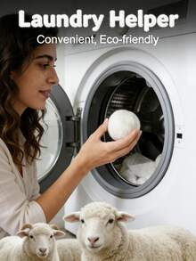 6pcs Natural Wool Dryer Balls Set - Reduces Drying Time By 30%, Hypoallergenic & Fragrance-Free, Reusable Fabric Softener, 1200 Loads Durable, Sourced From Sources (Compatible With Front-Load Washer/Dryer) - A - View 2