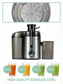 SOKANY 500W Independent Centrifugal Juicer, Dual Speed Settings. Wide Chute Fits Whole Fruits & Vegetables, Easy To Operate And Clean. Suitable For Home, Restaurant, Kitchen To Make Juice And Puree. - EU C Type Plug(220-240V) - View 6