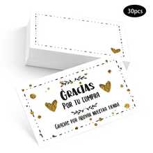 10/30/50pcs 9*5.4cm (3.5*2.1inch) Spanish Thank You Cards - "GRACIAS POR TU COMPRA", "GRACIAS POR APOYAR NUESTRA TIENDA" - Bilingual Thank You Cards, Gift Decoration Cards, Business Cards, Double-Sided Printing, Writable Back - Multicolor - View 8