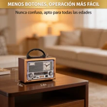 BOSSNEY radios,radio am fm portátil con bocinas de Bluetooth, radios de comunicación,con reloj,radio retro,reproducción de tarjetas USB TF, radio recargable solar/USB-C, altavoz doble, radios transistores portátiles AM FM, radio Bluetooth,1200mAh,BT, FM, AM, SW, USB, TF, AUX - Marrón - Ver 6