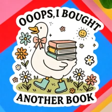1PC 3 Inch Waterproof Outdoor PVC Removable Sticker - Funny Book Lover Quote Design With Duck Illustration For Laptop/Water Bottle/Car - Perfect Gift For Avid Readers/Students/Librarians,Oops I Bought Another Book Sticker, - 3*2.83 Inches - View 1