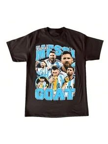 Refreshing Summer Lionel Messis 10 Graphic Tee Summer Luxury Brand Cotton Men's And Men's T-Shirts Short Sleeves - màu đen - Xem 1