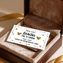 10/30/50pcs 9*5.4cm (3.5*2.1inch) Spanish Thank You Cards - "GRACIAS POR TU COMPRA", "GRACIAS POR APOYAR NUESTRA TIENDA" - Bilingual Thank You Cards, Gift Decoration Cards, Business Cards, Double-Sided Printing, Writable Back - Multicolor - View 3