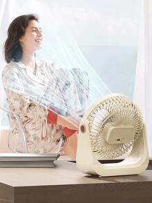 Ventilador de escritorio, ventilador de circulación de aire pequeño para oficina, dormitorio, cama, montado en la pared, uso doméstico, silencioso, recargable - Multicolor - Ver 3