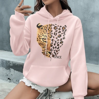 Blusa de Moletom Feminina Confortável Casual Premium Inverno Frio Modelo: Onça - Novidada/Promoção Especial