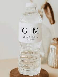 Personalized Text Water Bottle Labels Stickers, Customizable Waterproof Adhesive Decals For Weddings Birthdays And Graduation, 1/10/20/30pcs Pack, Party Favors And Event Decoration Supplies - Normal - View 7