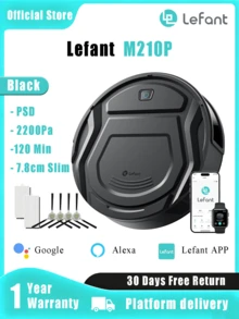 Lefant Rayvon M210P Robot Vacuum Cleaner, 3.1" Ultra-Thin, 11" Diameter, Auto Charging, 2200Pa Suction, 120 Min Runtime, Voice Control, Precise Obstacle Avoidance For Pet Hair & Carpet On Hard Floors In Kitchen, Living Room, Etc. - EU C Type Plug(220-240V) - View 2
