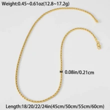 1pc Fashion Classic 14k Gold-Plated Shiny Woven Chain Necklace For Women - Gold - View 7