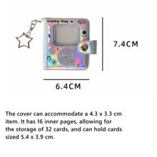 1个闪亮星形2英寸证件照卡套，全息闪亮相册，背包配件 - 顏色 - 查看 9