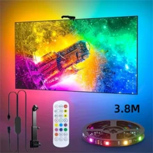 1 dải đèn LED RGB chiếu sáng nền TV tích hợp cảm biến AR, đèn ngủ/đèn nền TV đổi màu RGB có điều khiển từ xa, đèn chiếu sáng xung quanh đồng bộ màn hình cho màn hình TV, phòng chơi game, phòng ngủ và phòng khách. - USB - Xem 14
