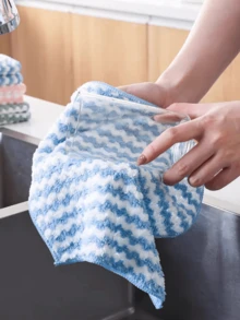 10pcs/5pcs, Kitchen Rag, Cleaning Cloth, Oil-Free Dishwashing Cloth, Multifunctional Cleaning Towel, Household Rag, Kitchen Bathroom Cleaning Towel, Durable Absorbent Towel, Easily Remove Stains And Grease, Cleaning Supplies, Cleaning Gadgets - Thickened Version - View 5