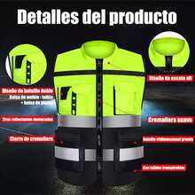 Chaleco De Reflejantes Industrial Superbrillante Reflectante para una conducción nocturna segura - Multicolor - Ver 2