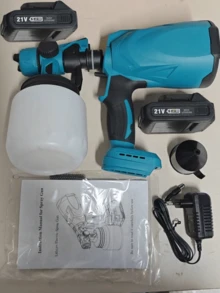 1 Peça Máquina Portátil de Pintura a Spray Elétrica Sem Fio, Pistola de Pintura de Alta Pressão, Equipada com Bateria de Íon de Lítio, Fácil de Limpar, Adequada para Decoração Doméstica, Móveis, Armários, Cercas. Pistolas de Pintura a Spray Interna e Externa, Ferramentas Ideais para Presentes de Trabalhos DIY! - Multicolorido - Visão 14