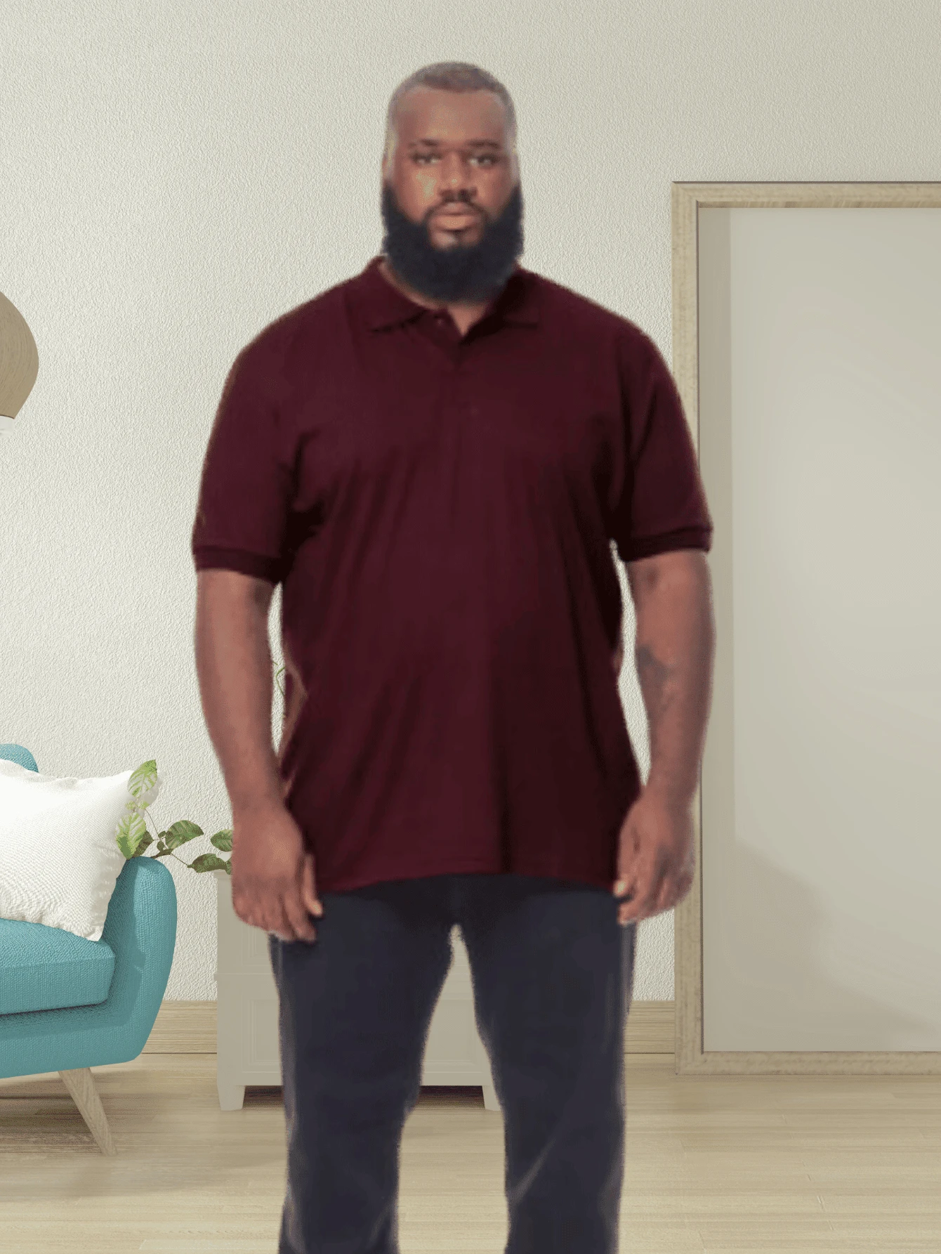 Men's Plus Size Polo Shirt G1 G2 G3 (Large Size, Special Size) - Màu Đỏ Sâu - Xem 1